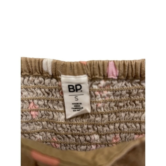 BP Button Front Linen Blend Tan Beige - Pink Sophie Floral Crop Top Small NWT - Picture 5 of 5